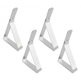 PACK 4 PINZAS SUJETAMANTELES ACERO 7.5X1.2X4.5CM