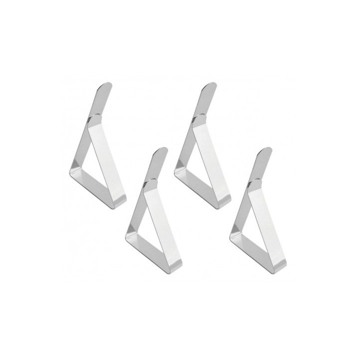 PACK 4 PINZAS SUJETAMANTELES ACERO 7.5X1.2X4.5CM