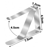 PACK 4 PINZAS SUJETAMANTELES ACERO 7.5X1.2X4.5CM