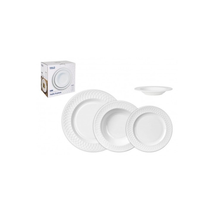 VAJILLA 12 PIEZAS OPAL ATAIFOR BLANCO HALO