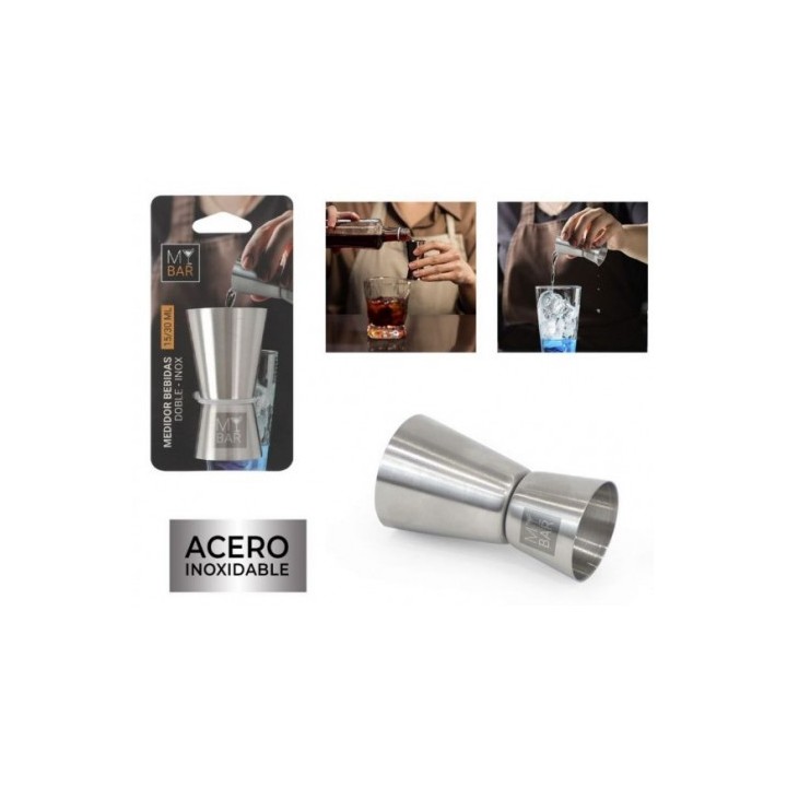 VASO MEDIDOR COCTELERIA ACERO INOX 15/30 ML MY BAR