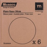 SET 6 PLATOS LLANOS 26CM MONACO IVORY LA MEDITERRANEA