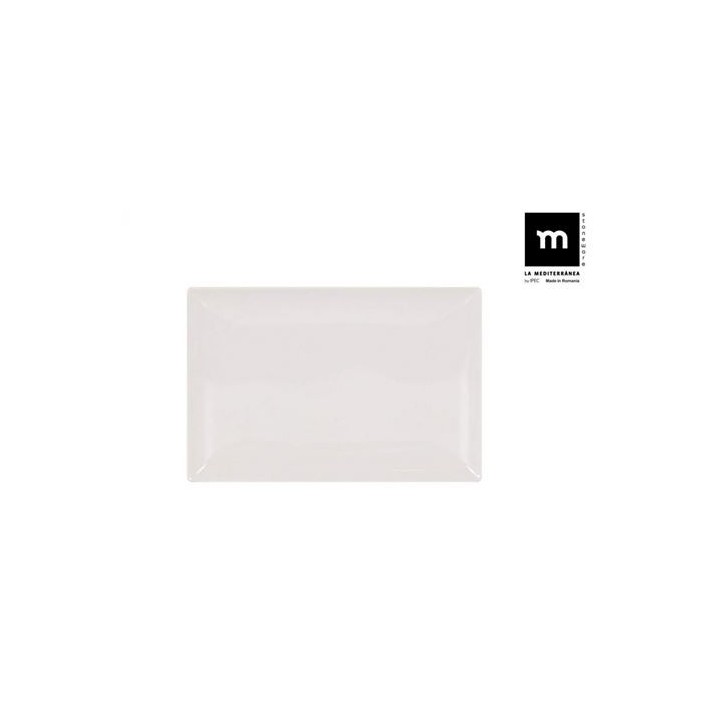 SET 6 FUENTES RECTANGULAR IVORY BRILLO 30X20CM LA MEDITERRANEA
