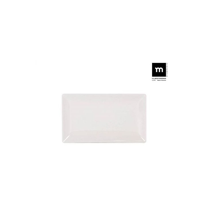 SET 18 FUENTES RECTANGULAR IVORY BRILLO 25X15CM LA MEDITERRANEA