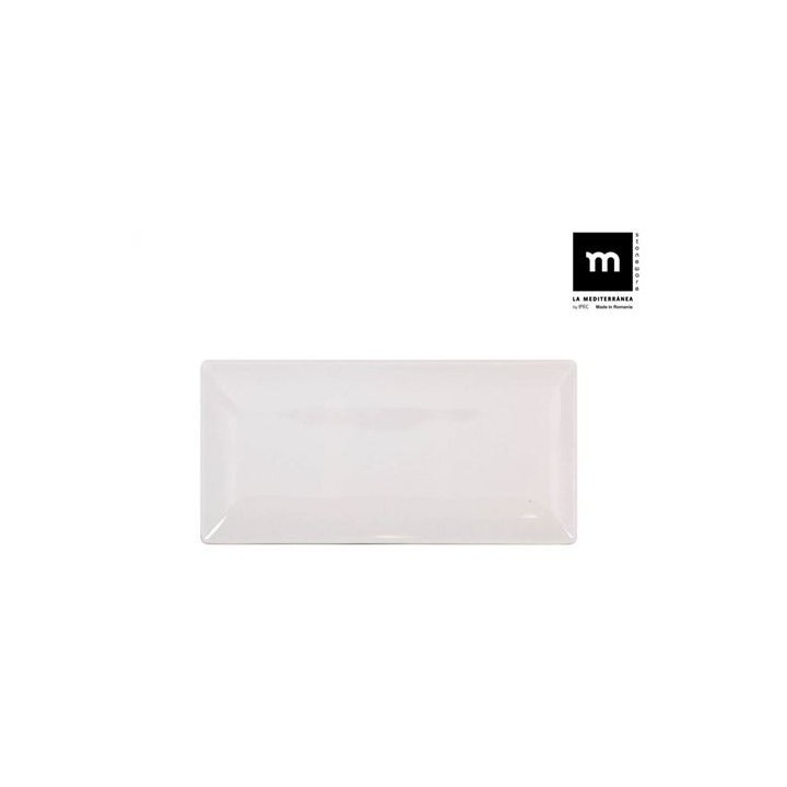 SET 18 FUENTES RECTANGULAR IVORY BRILLO 30X15CM LA MEDITERRANEA