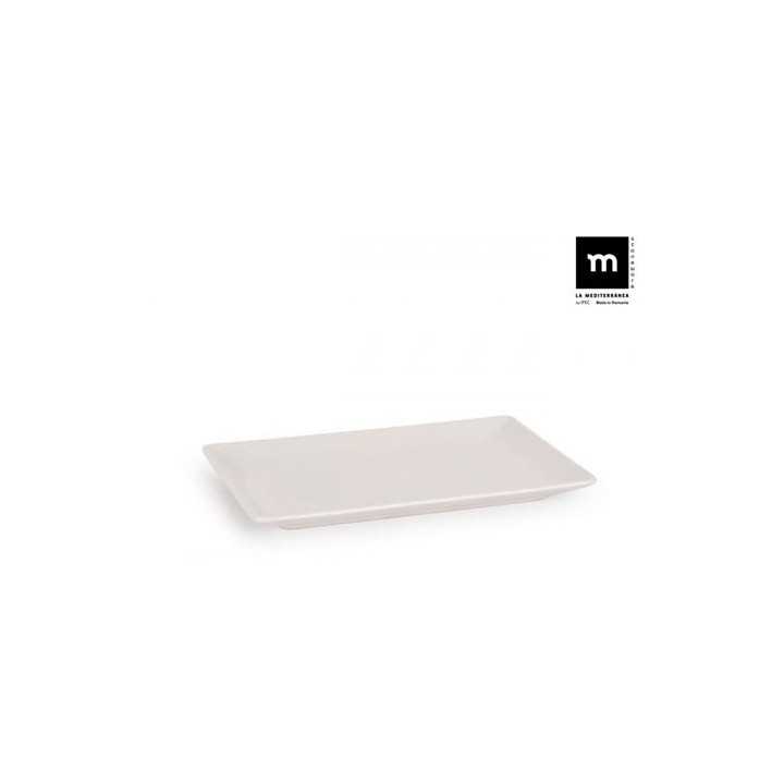 SET 24 FUENTES RECTANGULAR IVORY BRILLO 13X20CM LA MEDITERRANEA