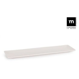 SET 24 FUENTES RECTANGULAR IVORY BRILLO 30X8CM LA MEDITERRANEA