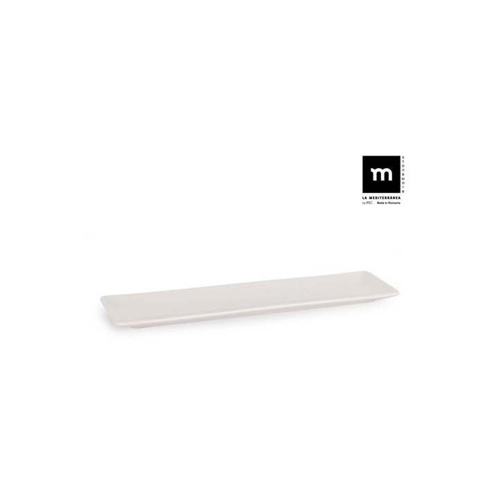 SET 24 FUENTES RECTANGULAR IVORY BRILLO 30X8CM LA MEDITERRANEA