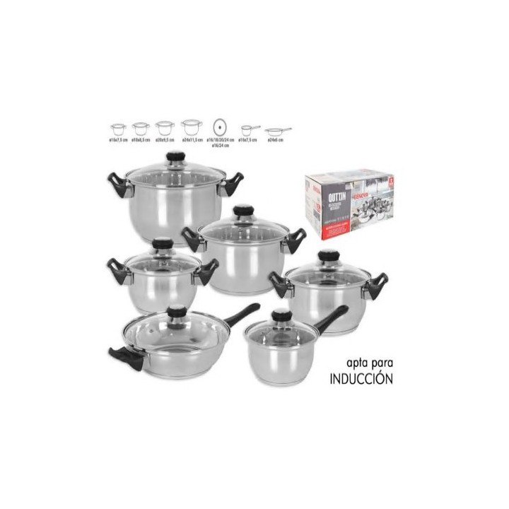 BATERIA DE COCINA 6 PIEZAS INDUCCION GENOVA QUTTIN