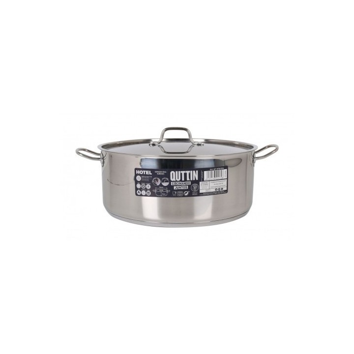 CACEROLA CON TAPA ACERO APTA PARA INDUCCION 12.5L QUTTIN