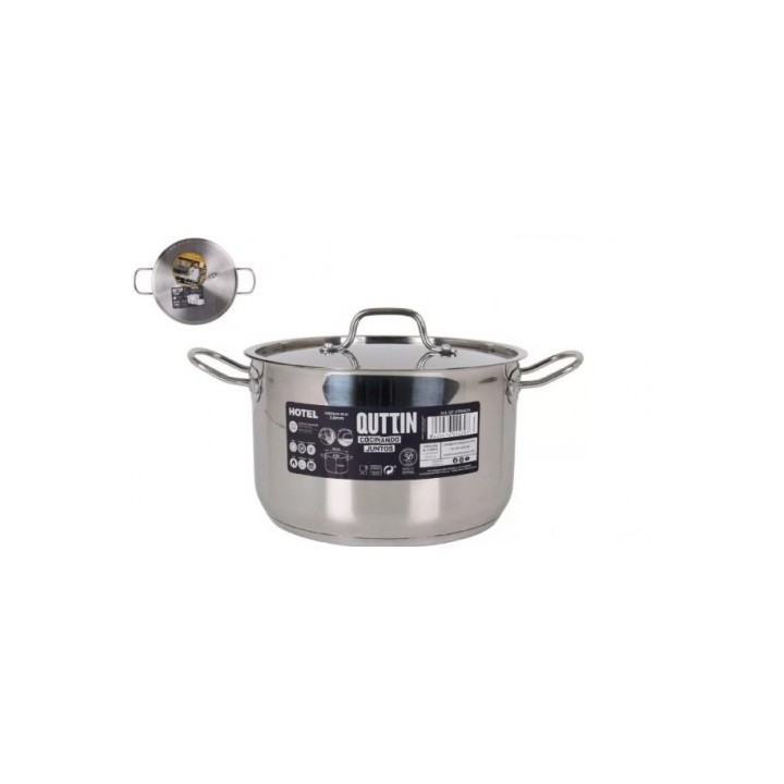 CACEROLA CON TAPA ACERO APTA PARA INDUCCION 6.5L QUTTIN