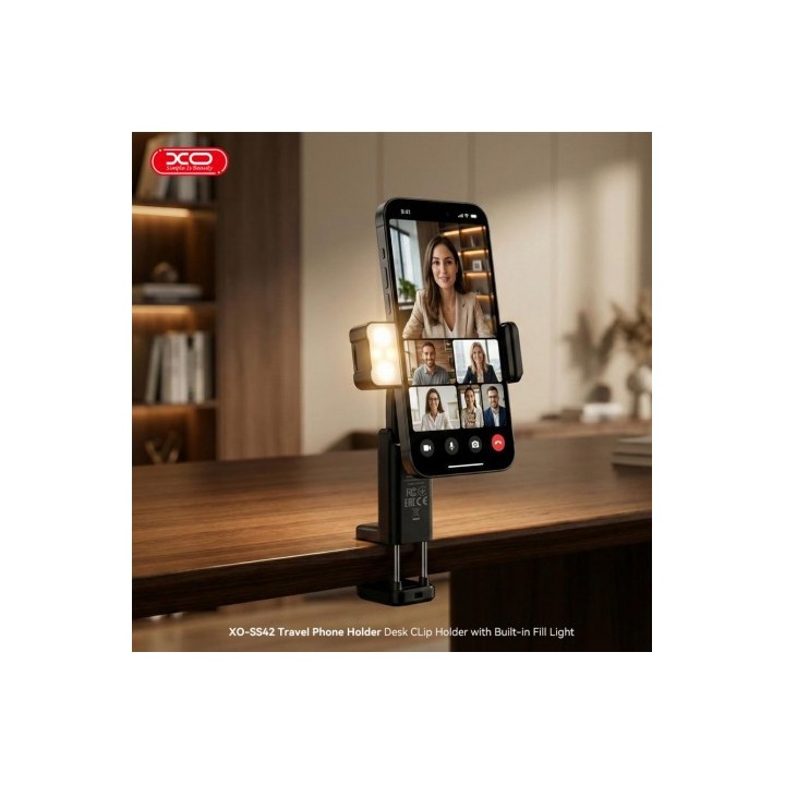 SOPORTE CLIP PARA SMARTPHONE CON LUZ LED SS42 XO