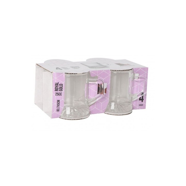 SET 4 VASOS CHUPITO 25CC ROYAL GOLD