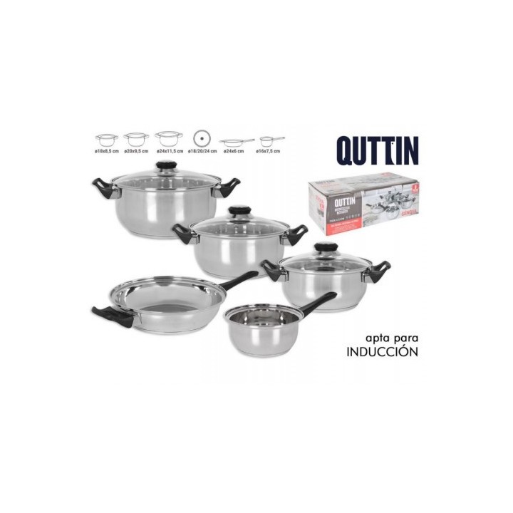 BATERIA DE COCINA 8 PIEZAS INDUCCION GENOVA QUTTIN