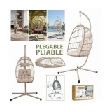 BALANCIN PLEGABLE BEIGE 103X103X197CM