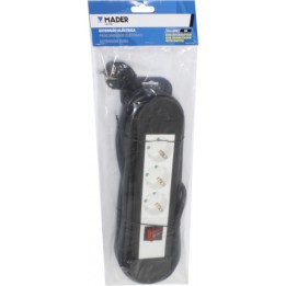 BASE MULTIPLE 3 TOMAS CON INTERRUPTOR MADER