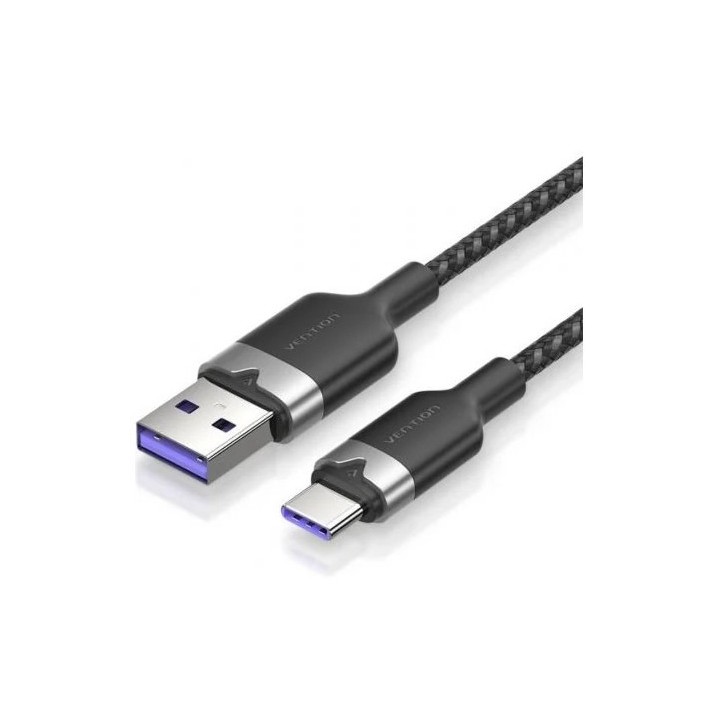 CABLE USB 2.0 TIPO C 2M | HASTA 100W | 480MBPS | NEGRO VENTION