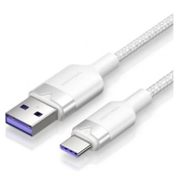 CABLE USB 2.0 TIPO C 2M | HASTA 100W | 480MBPS | BLANCO VENTION