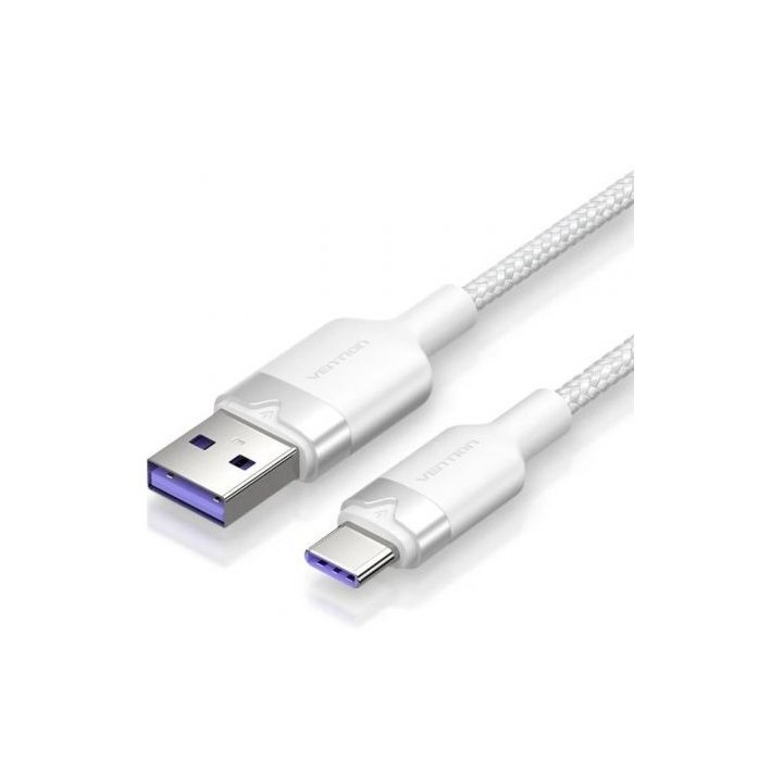 CABLE USB 2.0 TIPO C 2M | HASTA 100W | 480MBPS | BLANCO VENTION