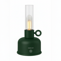 REACONDICIONADA LAMPARA DE ACEITE LED VINTAGE VERDE FOREVER