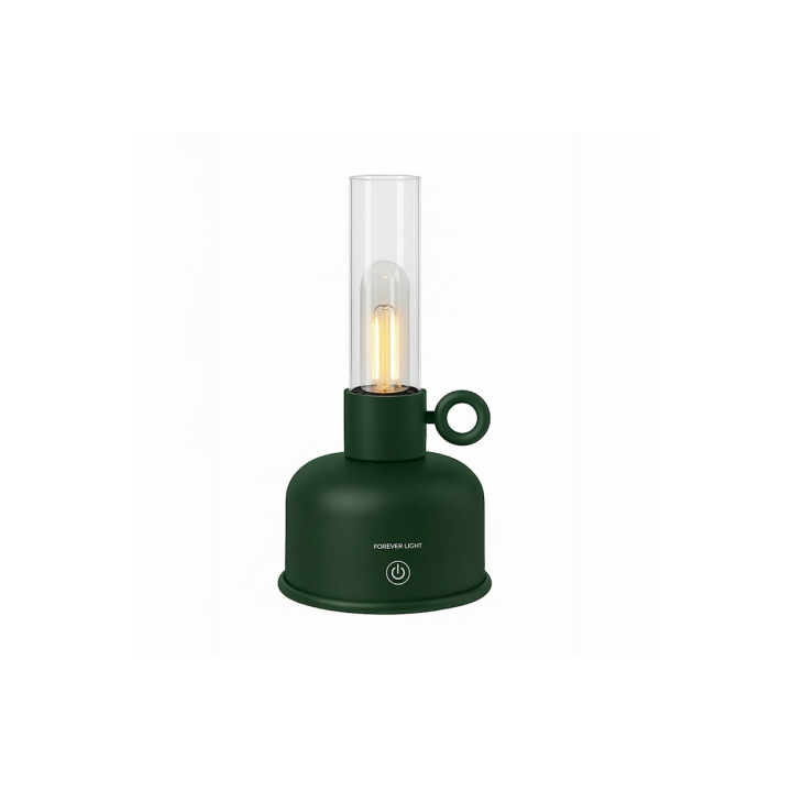 REACONDICIONADA LAMPARA DE ACEITE LED VINTAGE VERDE FOREVER