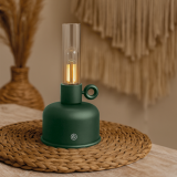 REACONDICIONADA LAMPARA DE ACEITE LED VINTAGE VERDE FOREVER