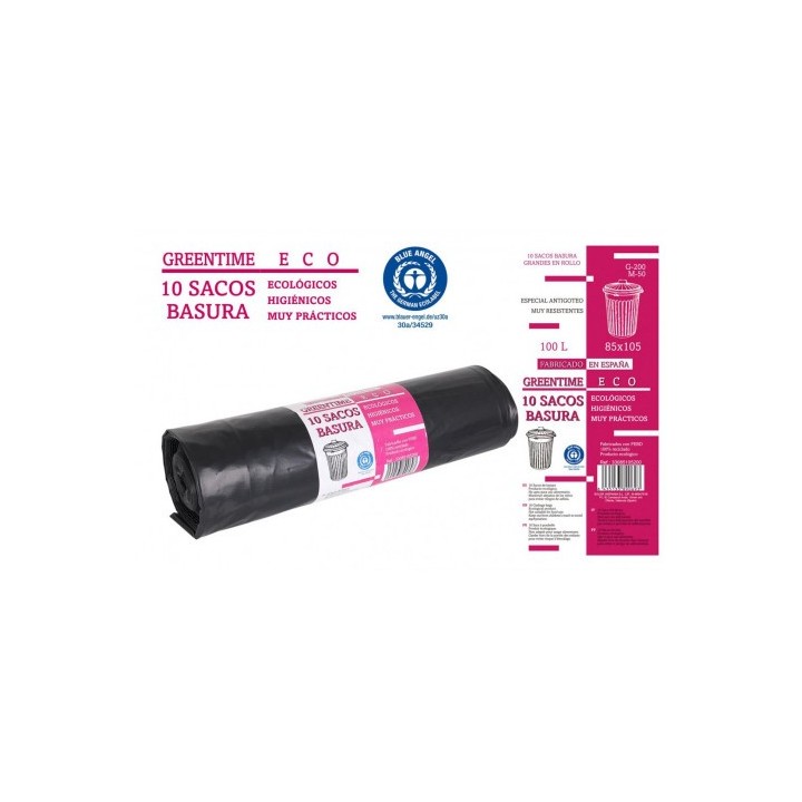 PACK 10 SACOS BASURA 100L 85X105
