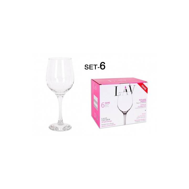 SET 6 COPAS VINO/AGUA 395CC FAME HI
