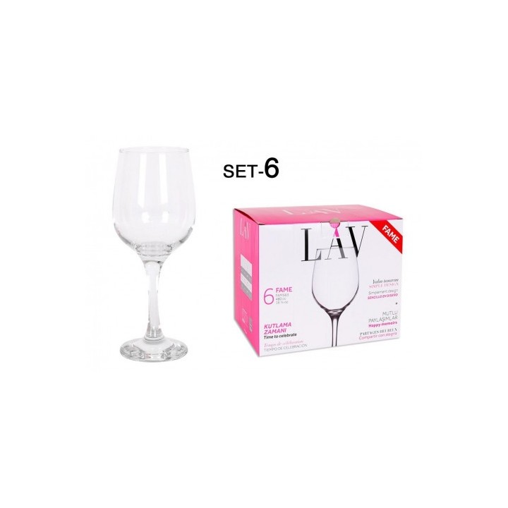 SET 6 COPAS VINO/AGUA 480CC FAME HI
