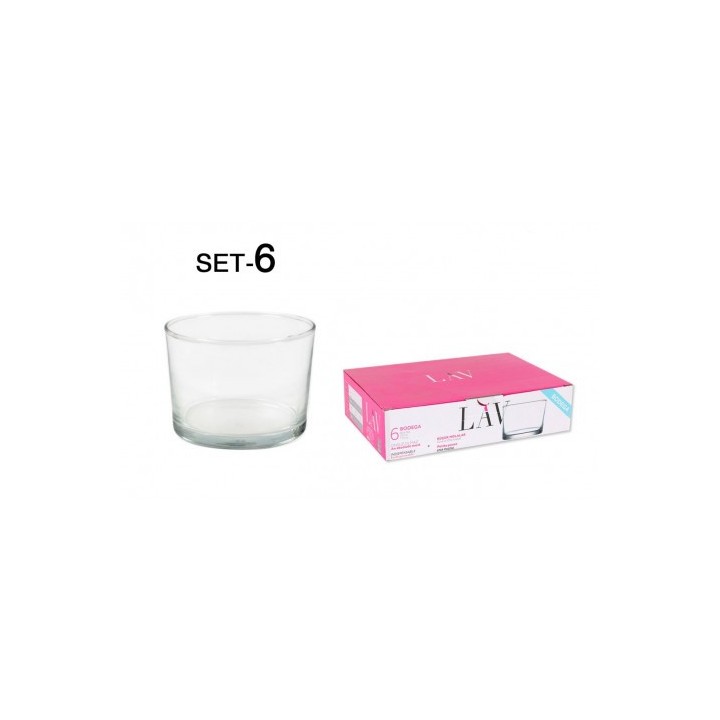 SET 6 VASOS CHIQUITO 240CC BODEGA