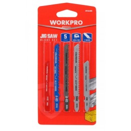 JUEGO 5 HOJAS DE SIERRA PARA CALADORA MADERA Y METAL WORKPRO