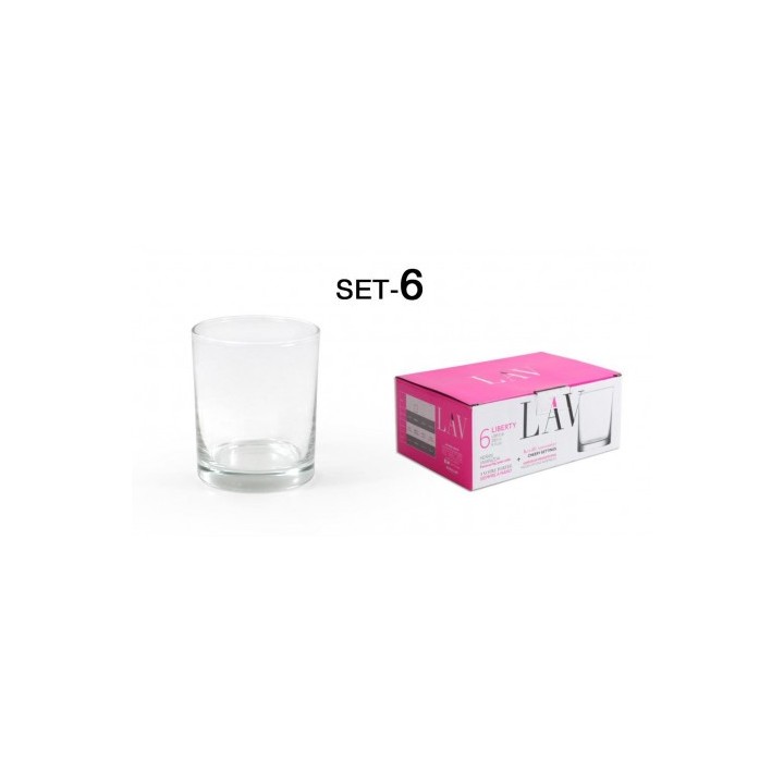 SET 6 VASOS WHISKY CRISTAL 280CC LIBERTY