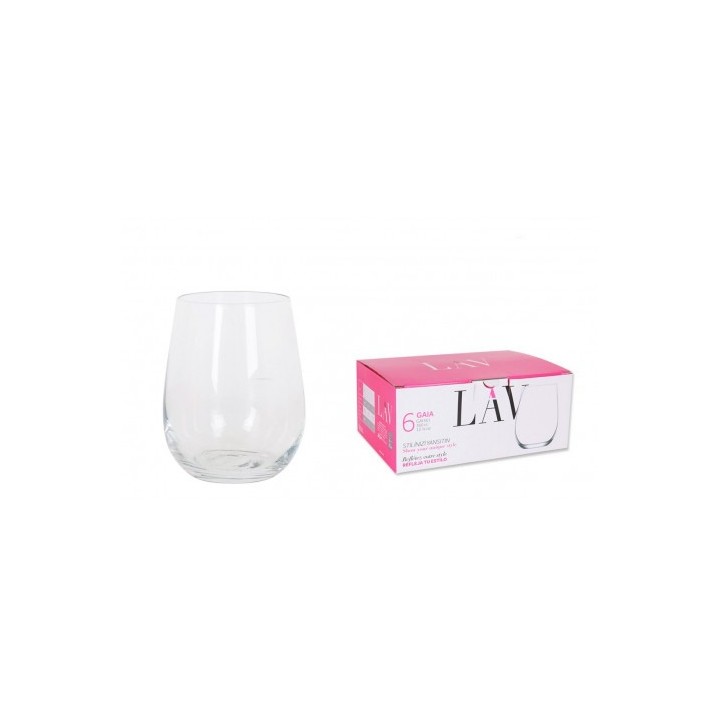 SET 6 VASOS CRISTAL 360CC GAIA
