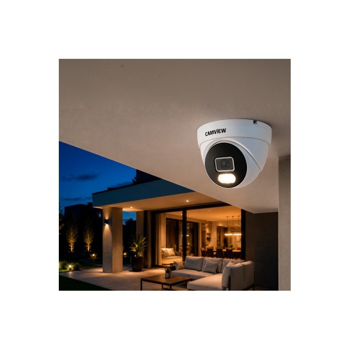 CAMARA IP DOMO 4MP POE DUAL LIGHT CON IA MICRÓFONO Y MICRO SD CAMVIEW