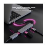 HUB USB-C 5 EN 1 | CONVERSOR USBC 3.1 A 3 X USBA 3.0 + USBC PD 100W + HDMI