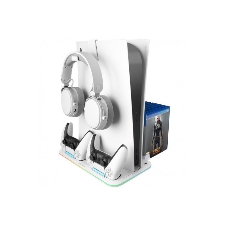 SOPORTE MULTIFUNCION RGB PARA PS5 MARS GAMING MPS5-B2 BLANCO