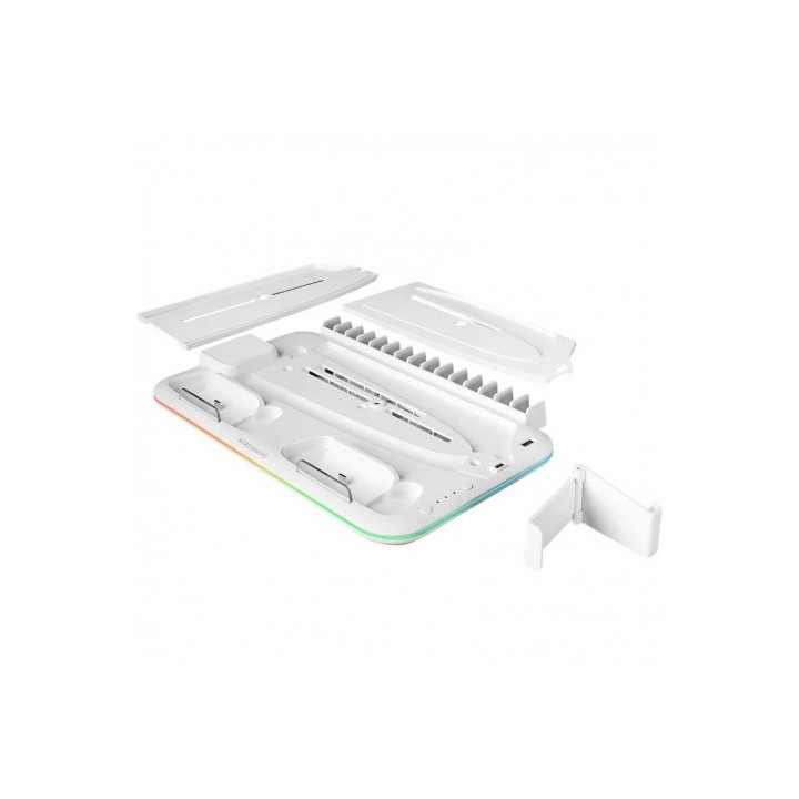 SOPORTE MULTIFUNCION RGB PARA PS5 MARS GAMING MPS5-B2 BLANCO