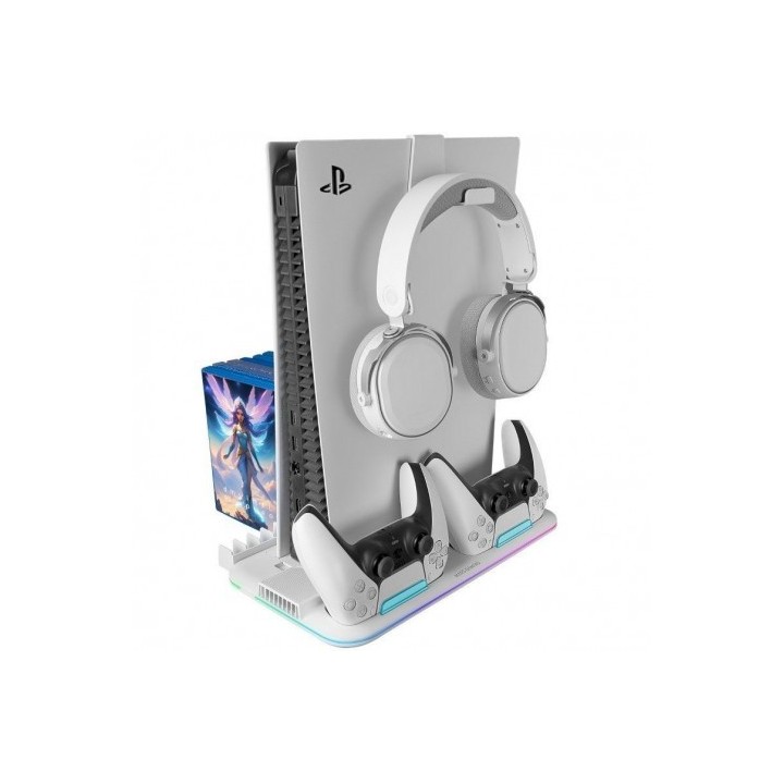 SOPORTE MULTIFUNCION RGB PARA PS5 MARS GAMING MPS5-B2 BLANCO