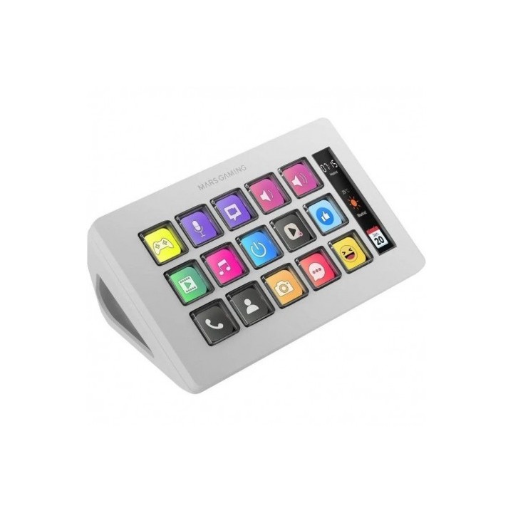 STREAM DECK SLIM MARS GAMING MSD-ONE | 15 TECLAS LCD | BLANCO