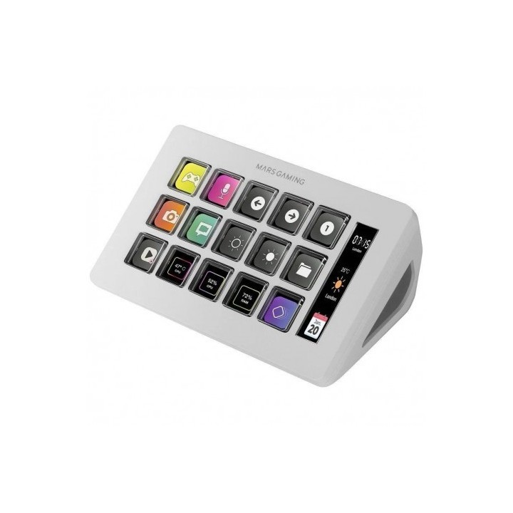 STREAM DECK SLIM MARS GAMING MSD-ONE | 15 TECLAS LCD | BLANCO