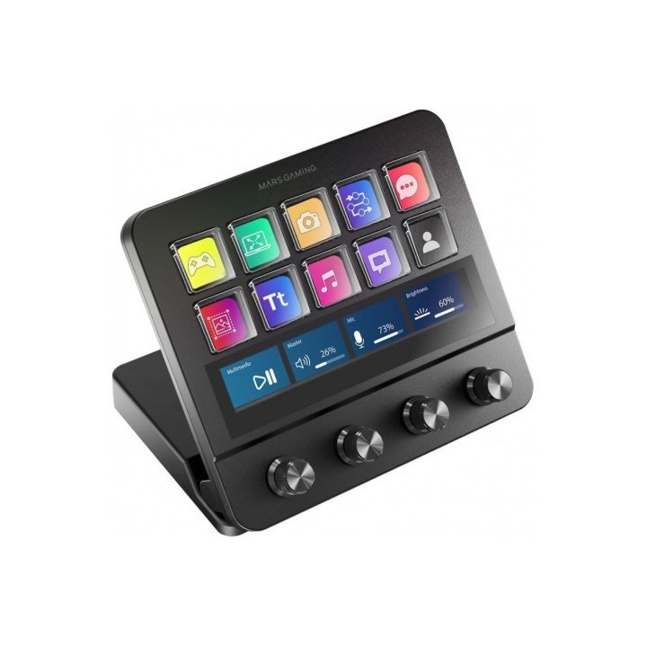 STREAM DECK MARS GAMING MSD-PRO | 10+4 TECLAS LCD | NEGRO