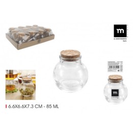 TARRITO VIDRIO TAPON CORCHO 85ML LA MEDITERRANEA