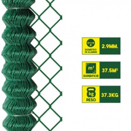 REAC MALLA DE VALLADO PLASTIFICADA 60X60X2.9MM 1.5X25 METROS SUNGARDEN
