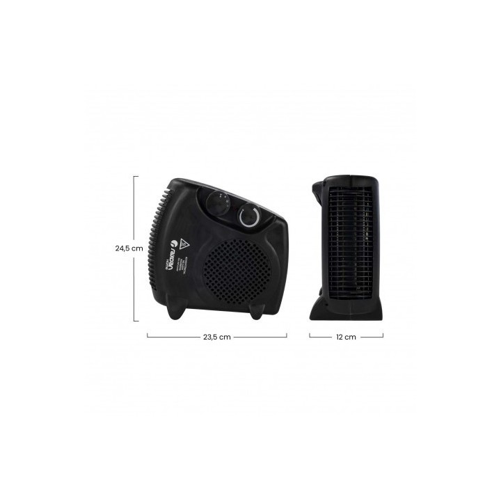 CALEFACTOR VERTICAL/HORIZONTAL NEGRO 2000W RAYDAN