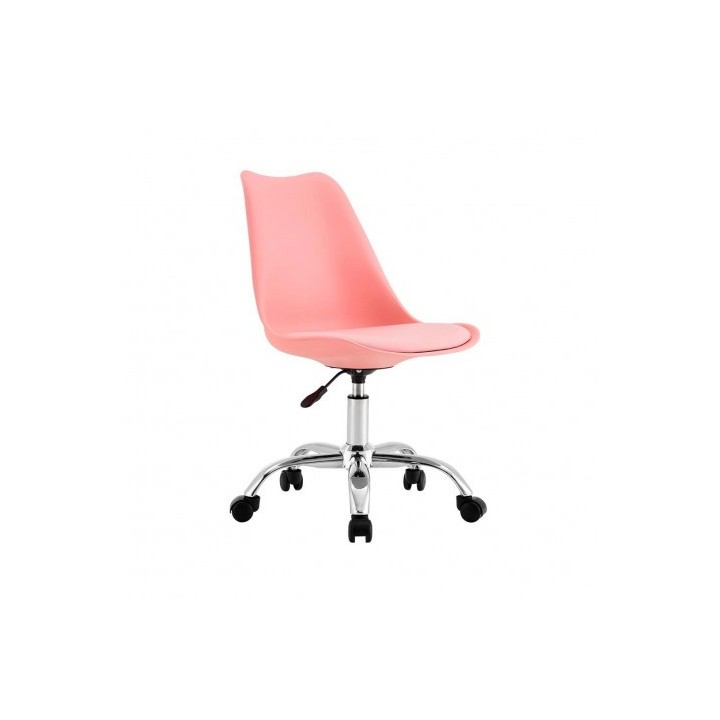 SILLA DE ESCRITORIO CON RUEDAS 91X47X58CM ROSA