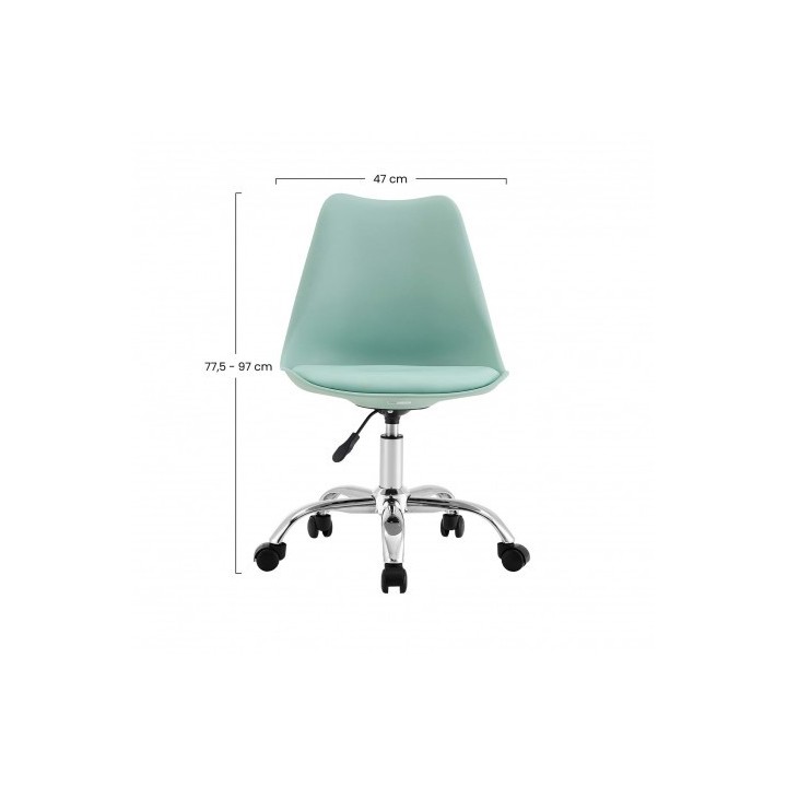 SILLA DE ESCRITORIO CON RUEDAS 91X47X58CM VERDE