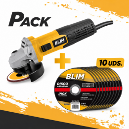 PACK RADIAL 115MM 750W + 10 DISCOS ABRASIVOS 115X1X22MM BLIM