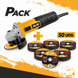 PACK RADIAL 115MM 750W + 50 DISCOS ABRASIVOS 115X1X22MM BLIM
