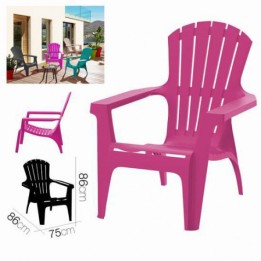 SILLA DE JARDIN PLASTICA DOLOMITI 75X86X86 ROSA