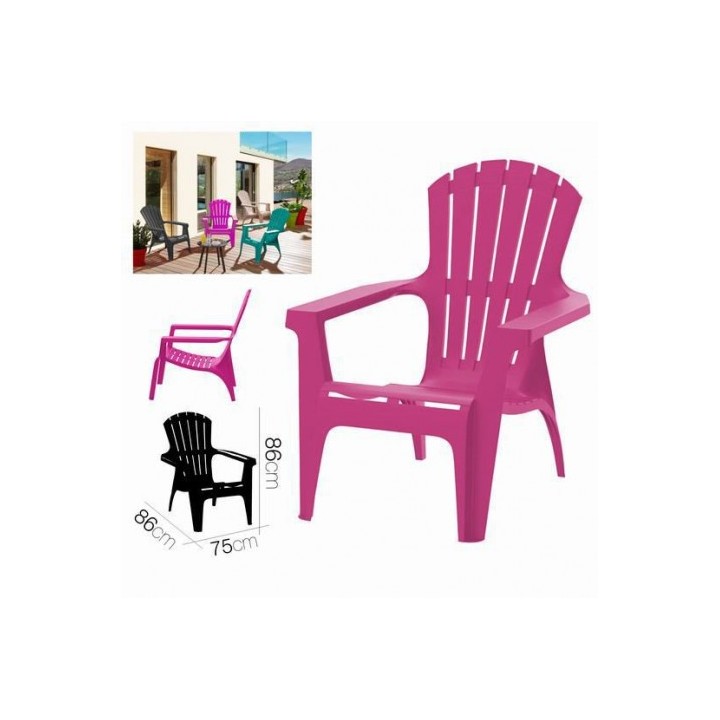 SILLA DE JARDIN PLASTICA DOLOMITI 75X86X86 ROSA